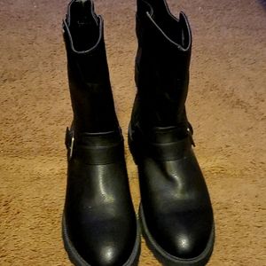 Women's Black Leather Rider Boots size 11